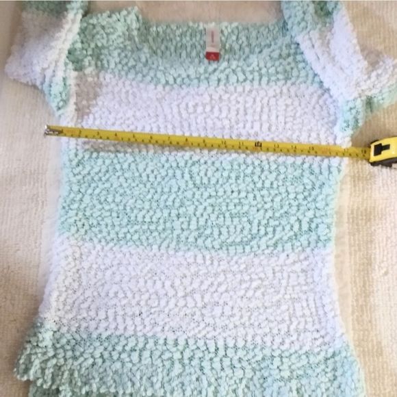 No Boundaries Women's Mint Stripe Knit Sweater Size Medium - Picture 4 of 7